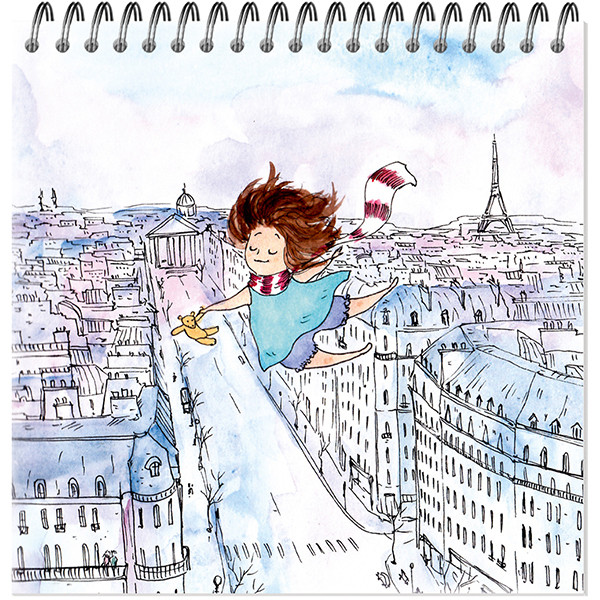 Скетчбук  250х250мм 20л "Девочка и мишка" для акварели 200гр, Гознак (6)