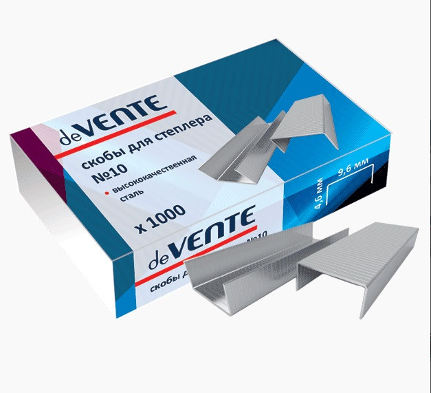 Скобы №10 для степлера, оцинкованные, 1000 шт, deVENTE/4141305 (10) Скобы №10 для степлера, оцинкованные, 1000 шт, deVENTE/4141305 (10)