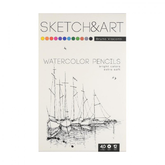 Карандаши акварельные 12 цветов "Sketch&Art", для скетчинга, BV/30-0044 (8)