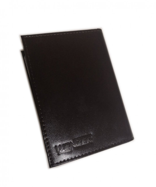 Обложка на автодокументы+паспорт  WENZER OFFiCE из натуральной кожи "спилок", с отделом для визиток, коричневый