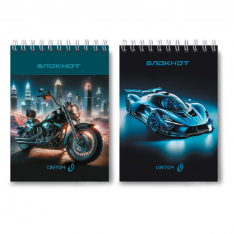 Блокнот А6 60л клетка "Погнали!", на гребне, Светоч/Б120_01220 (4)