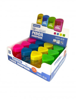 Точилка фигурная пластиковая двойная , ассорти 4 цвета, Daimarse/DMS828 (12)