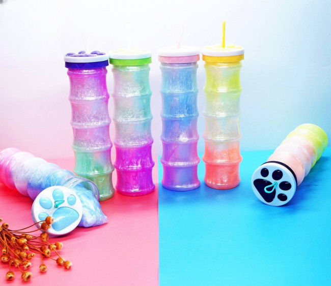 Слайм "Лапка" в банкес блестками, в ассортименте, цвета-ассорти, Магистр/маг-7747 (6)