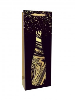 Пакет 12*35*10см "Приятный вечер", под бутылку, MILAND/ПКП-7922 (12)