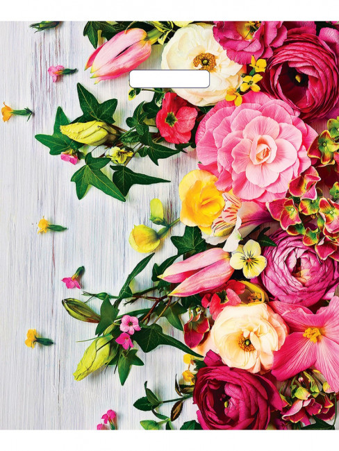 Пакет полиэтиленовый вырубной "Нежные цветы" (38*45 см) ВУР22281 (50)