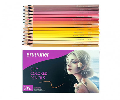 Карандаши 26 цв. Brutfuner 88026 "Цвет кожи" масляные деревянные, заточенные, в к/кор (1/12/96)
