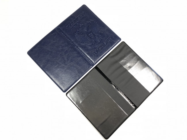 Обложка на паспорт WENZER OFFiCE из ПВХ матового с блинтовым тиснением герб РФ (50)