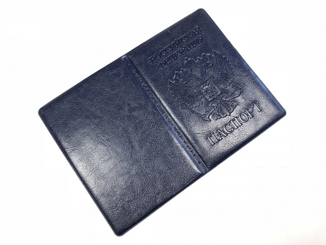 Обложка на паспорт WENZER OFFiCE из ПВХ матового с блинтовым тиснением герб РФ (50)