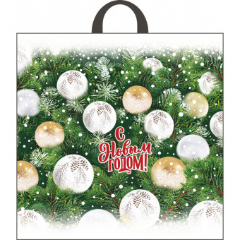 Пакет ПВД петлевой (44*44) 70 мкм "Белые шары" (25)