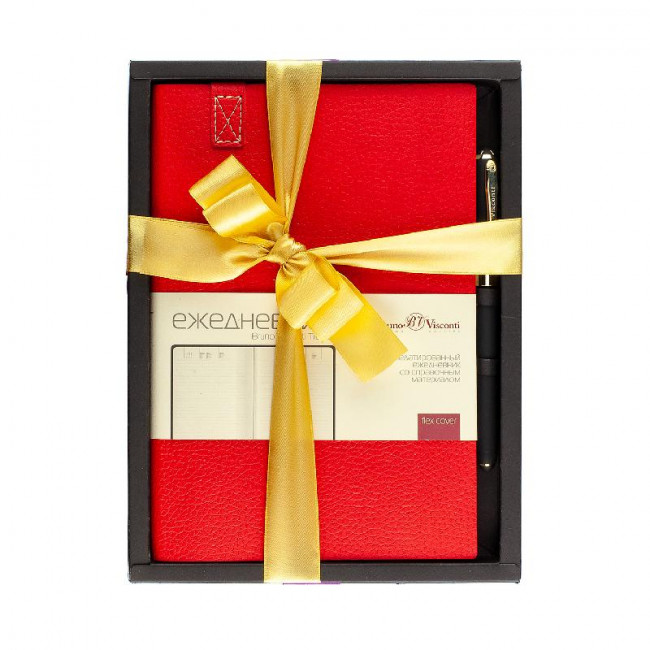 Подарочный набор: недатированный ежедневник А5 "Trend"+ ручка «Monaco», красный, BV/3-516/05-2 Подарочный набор: недатированный ежедневник А5 "Trend"+ ручка «Monaco», красный, BV/3-516/05-2