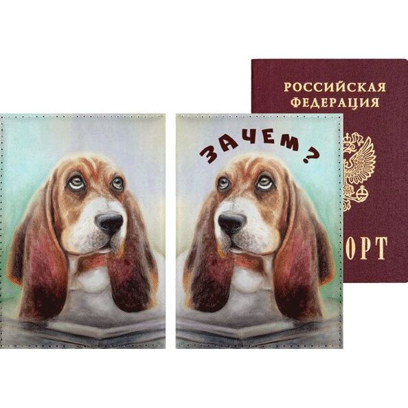 Обложка для паспорта "deVENTE. Зачем?" 10x14 см, искусственная кожа, поролон, цветная печать, deVENTE (20)