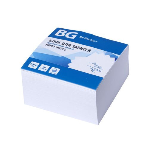 Блок для записей 9х9х4,5 см, проклеенный, БЕЛЫЙ BG (18)