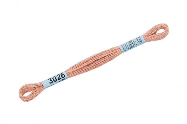 Нитки для вышивания "Gamma"    мулине  ( 0820-3070 )  100% хлопок     8 м №3026 персик