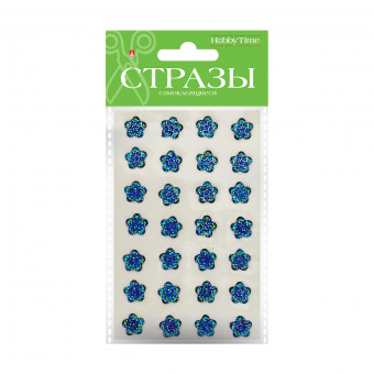 Самоклеящиеся стразы 12мм "Цветочки", 4цв, №107, BV/2-345/05