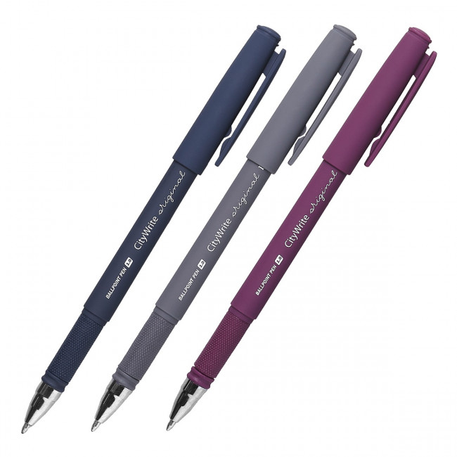 Ручка шариковая 1.0мм синяя "CityWrite. Original", 3 цвета ассорти, BV/20-0018 (24)