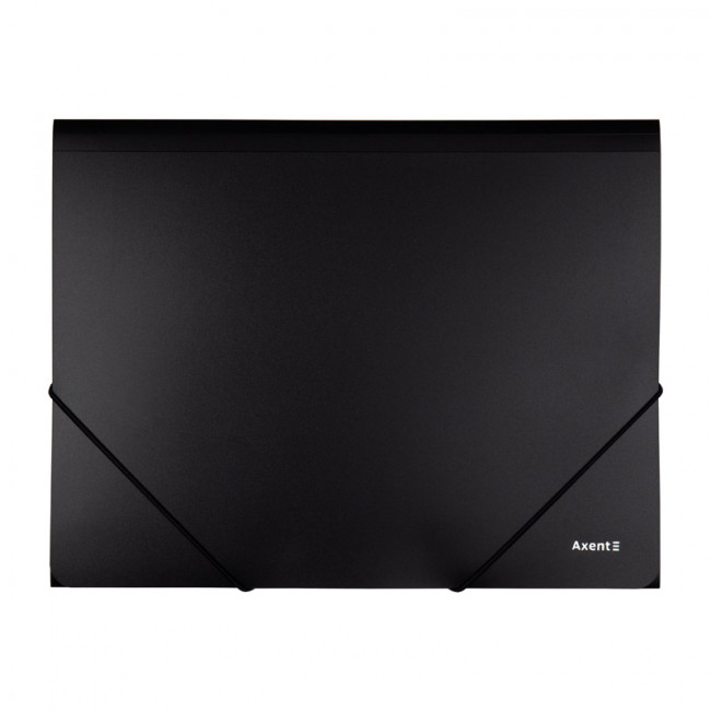 Папка на резинках А4, черная, AXENT