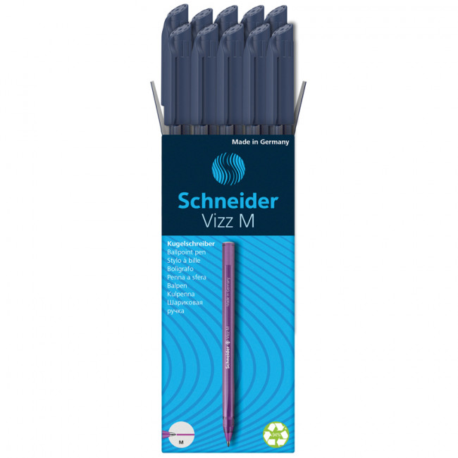 Ручка шариковая синяя 1,0мм "Vizz M" кобальтовая Schneider (100)