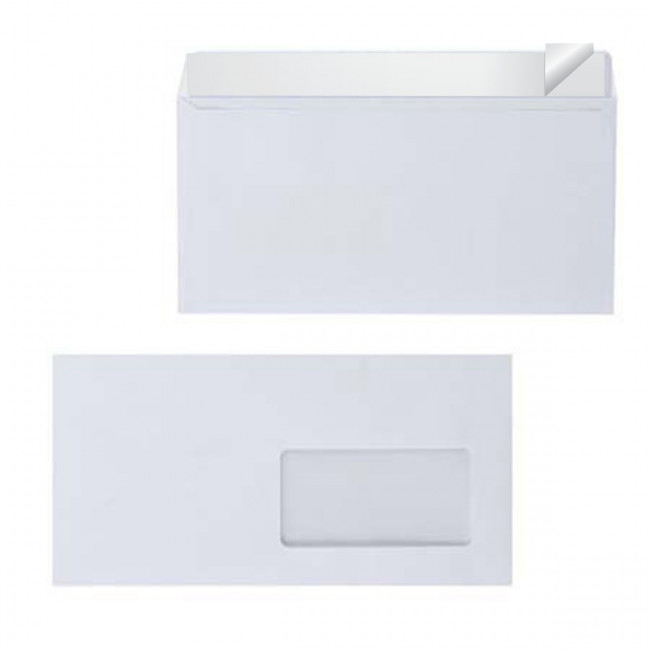 Конверт 110*220 евро силиконовая лента чистый правое окно П-1121/DLНКС_О_Б