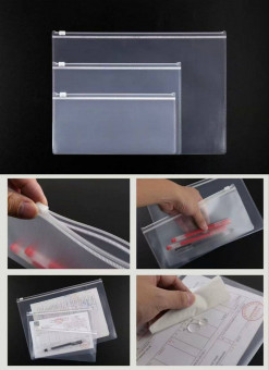 Папка-конверт А5 на молнии, прозрачная, Cobest/E8142 (12)