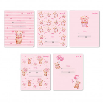 Тетрадь 12 клетка "Мишутка" скрепка, Светоч/Т168_01408 (25)