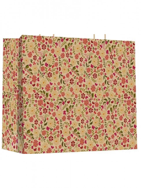 Пакет 27,5х27,5х12см "Весенние цветы," из крафт-бумаги, MILAND/ПКП-8005 (12)