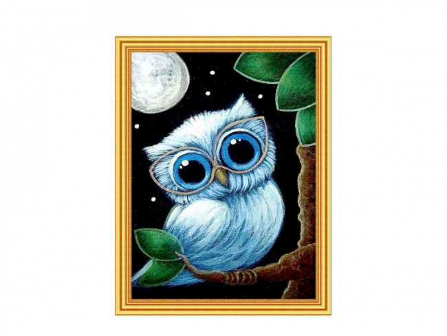 Картина 2 в 1: алмазная мозаика и раскрашивание по номерам 30х40 см СОВА, 1 дизайн, картонная упаковка Картина 2 в 1: алмазная мозаика и раскрашивание по номерам 30х40 см СОВА, 1 дизайн, картонная упаковка