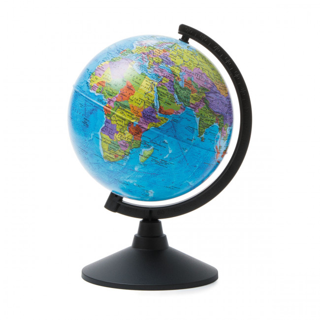 Глобус политический, d=210мм, круглая черная подставка