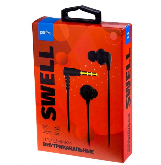 Perfeo наушники внутриканальные SWELL черные