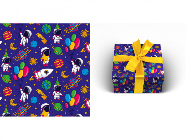 Упаковочная бумага Астронавты (70*100см, 1 л)  УБ-0638