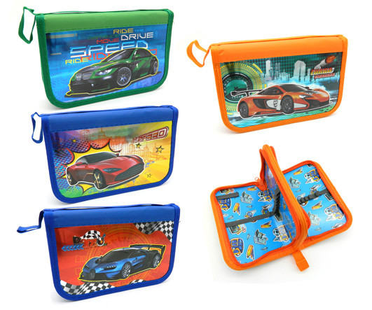 Пенал 2  отд. CH-30 "Для мальчиков" фольгированный рельефный рисунок, внутреннее оформление, без наполнения, цвета ассорти, в ПВХ-пакете (1/12/120)