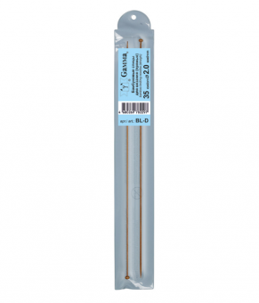 Спицы d2.0мм прямые, бамбук, карамельные 35см, Gamma (1/10)