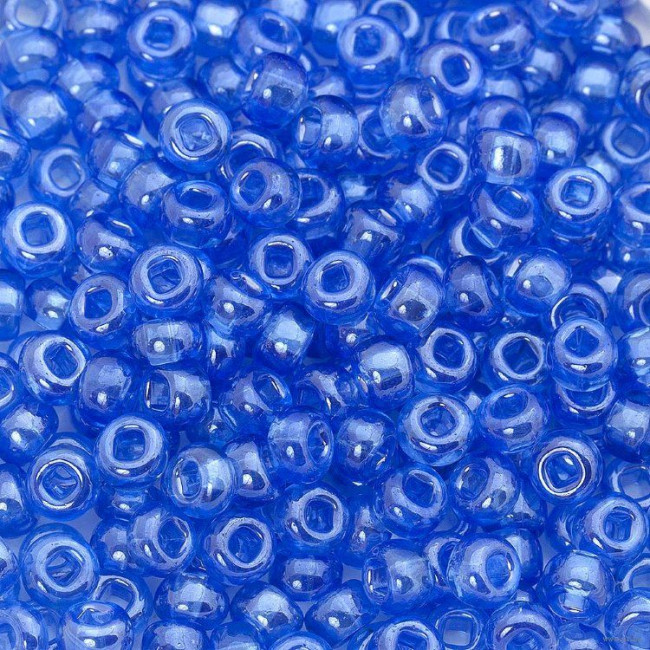 Бисер "ASMAR" размер №6, вес: 450 г, цвет - синий прозрачный