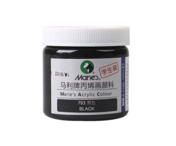Краска  акриловая 100 мл. Черная DB-1077 в баночке №793 Maries (1/72)