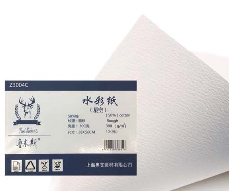 Бумага для акварели 10л. 300гр/м 380х560мм хлопок 50%, крупнозернистая, Paul Rubens №Z3004C LB-22 (1/1/20)