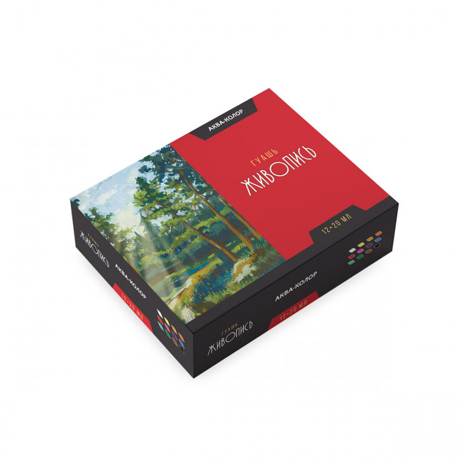 Краска гуашь 12цв 20мл "Живопись" Аква-колор/JIV-G12