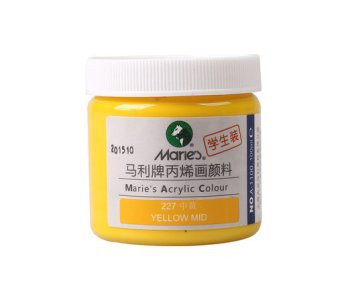 Краска  акриловая 100 мл. Желтый средний DB-1051 в баночке №227 Maries (1/72)