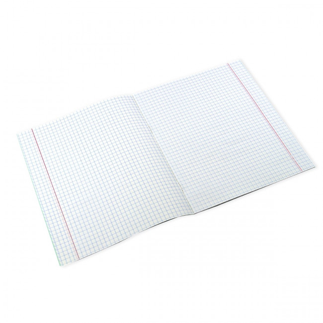 Тетрадь 12 клетка, скрепка, офсет, 60 г/м2 (фоновая зелёная обложка) (20/200)