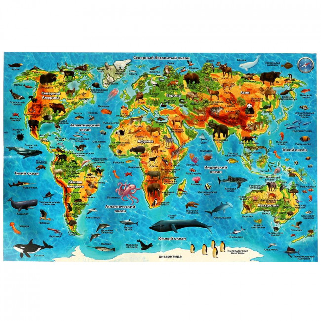 Настольная игра «Викторина в картинках. Животные мира» от «Умные игры». Формат: 305х265х50мм, Умка
