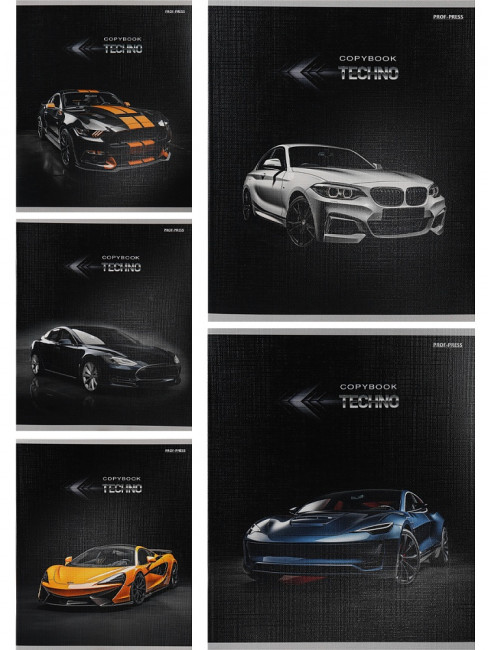 Тетрадь 48 клетка "Шикарные машины" скрепка, Проф-Пресс/48-5132 (5/100)