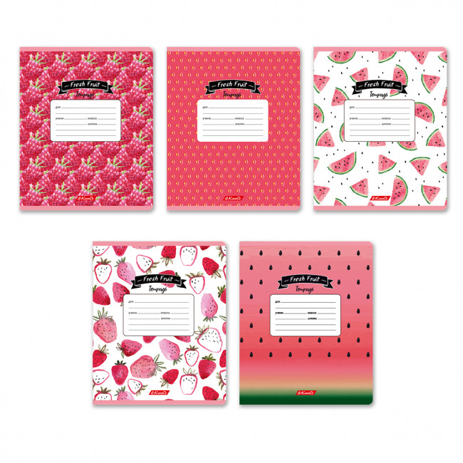 Тетрадь А5+ 12л клетка, скрепка "Ягодный микс", Светоч/12ТЕТк-001 000701 (25)