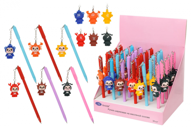 Шариковая ручка на масляной основе с брелоком-МАЛЫШИ и ДЕВОЧКИ (30)
