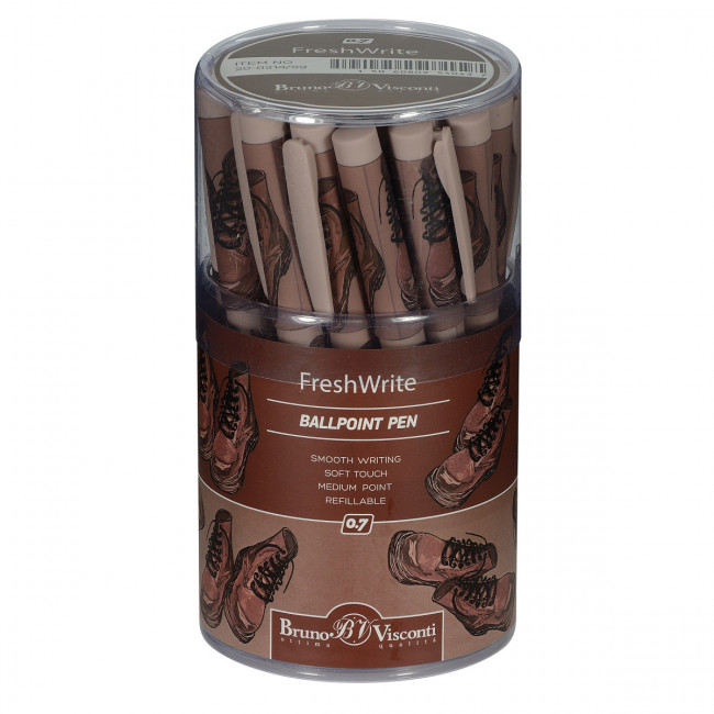 Ручка шариковая 0,7мм синяя «FreshWrite. Boots. Коричневые ботинки», BV/20-0214/99 (24)