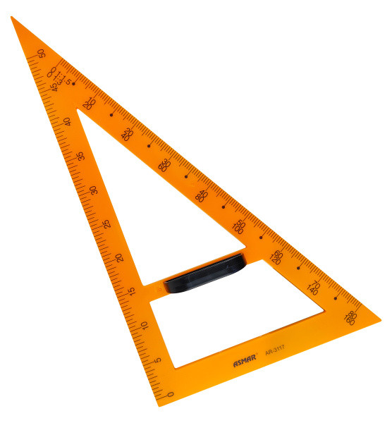 Треугольник классный с держателем, пластик.