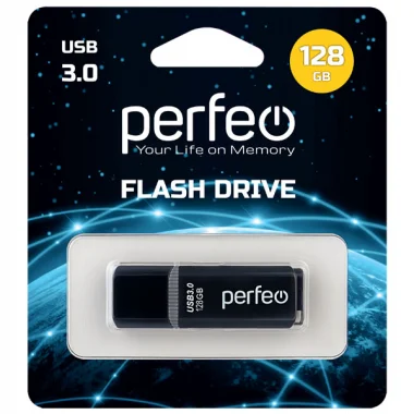 Флеш накопитель (память) USB 3.0, 128GB, цвет черный, Perfeo/PF-C12B128 Флеш накопитель (память) USB 3.0, 128GB, цвет черный, Perfeo/PF-C12B128