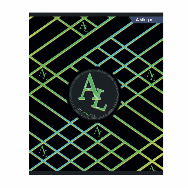 Тетрадь А5 36л клетка "Орнамент AL" скрепка, мелованный картон, AL9539 (12/72)