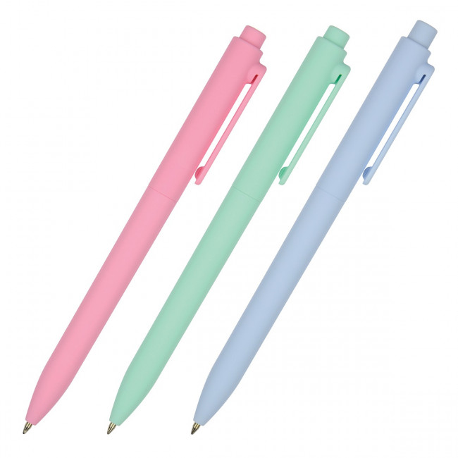 Ручка автоматическая 0,7мм синяя «SoftClick. Zefir», 3 цвета ассорти, BV/20-0105 (24)