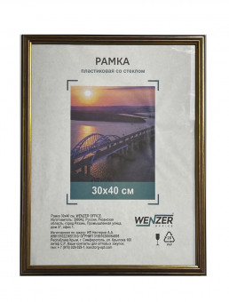 Фоторамка пластиковая 30х40см WENZER OFFiCE, бронза (18)