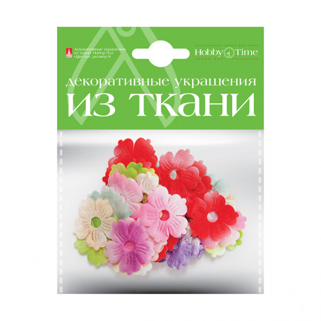 Декор из ткани "Цветочки S", 6 видов, BV/2-164