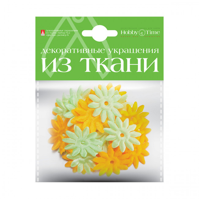 Декор из ткани "Цветочки S", 6 видов, BV/2-164