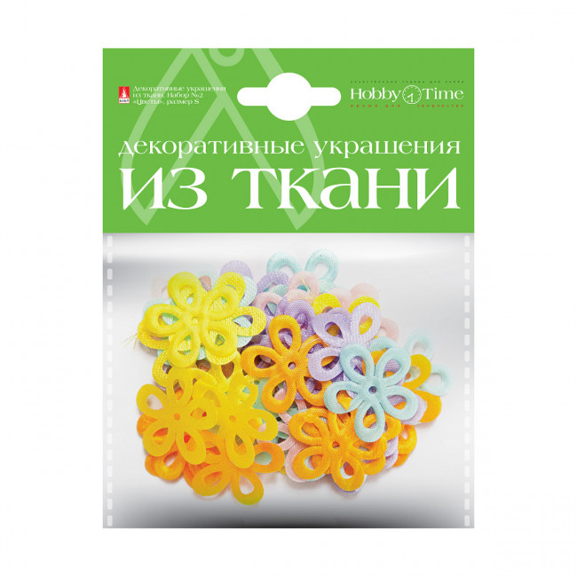 Декор из ткани "Цветочки S", 6 видов, BV/2-164